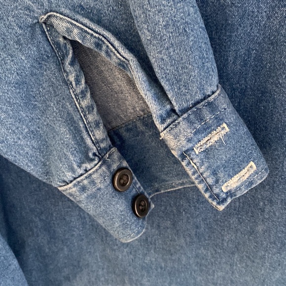 Awesome Vintage Quarter Button Up Denim Western Shirt - Picture 6 of 8